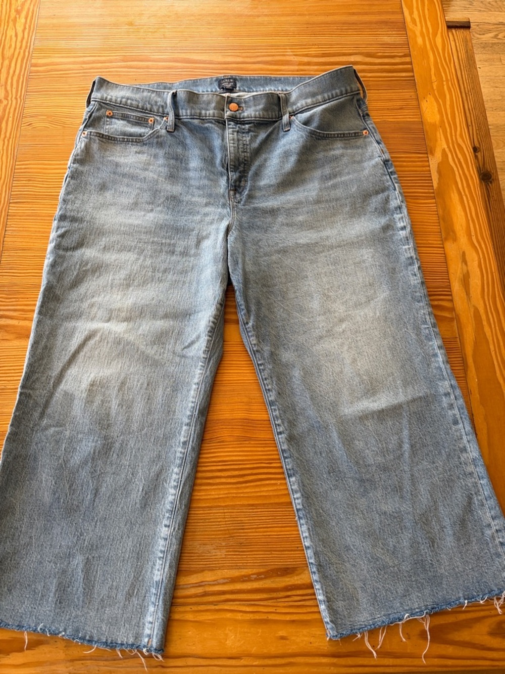 35P J.Crew Light Blue Wide-Leg Crop Jeans